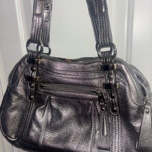 B. Makowsky metallic silver shoulder bag